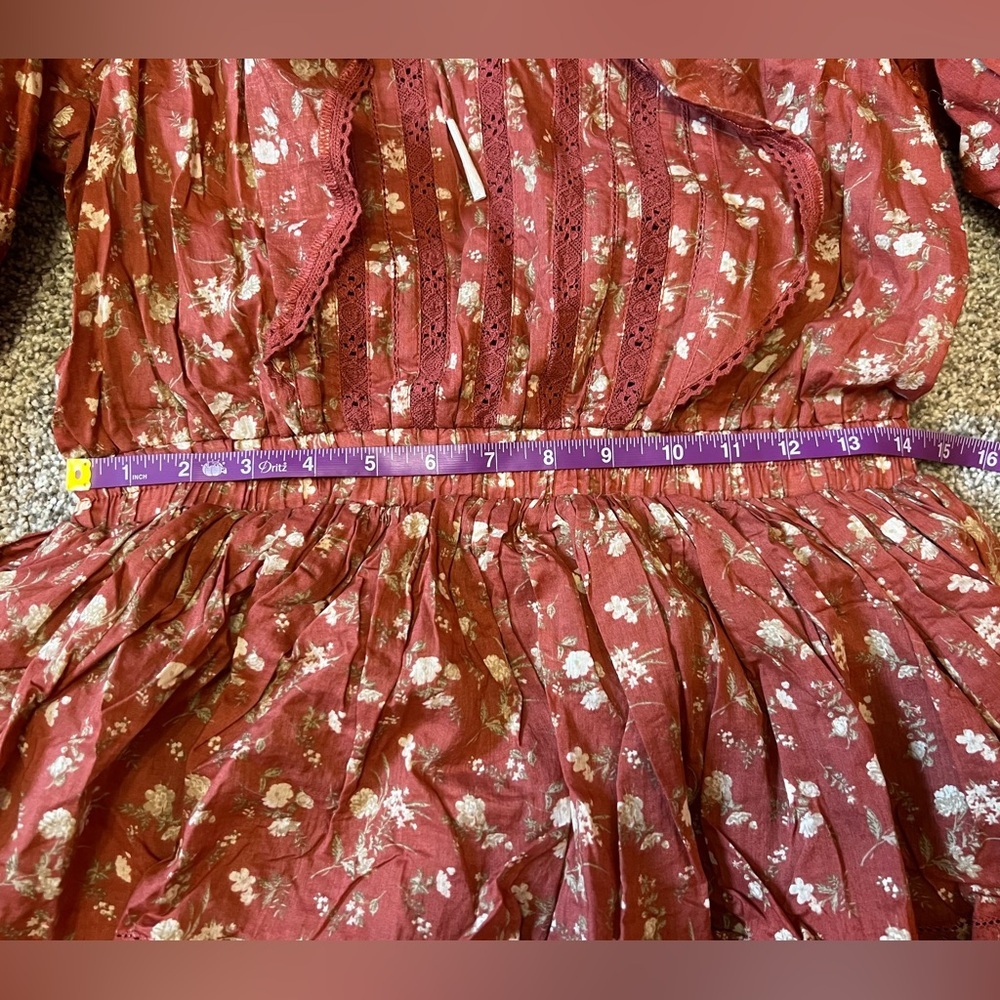 AE 77 Premium Cotton Boho Floral Dress size M - Picture 9 of 9